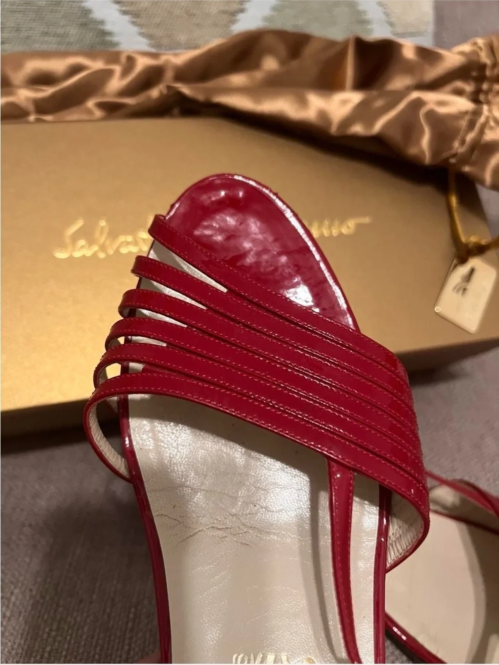Vintage Salvatore Ferragamo Creations Red Sandals Approx 9.5 Limited Edition